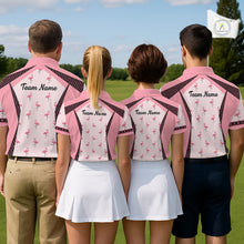 Load image into Gallery viewer, Custom Men's Flamingo Golf Polo, Personalized Pink Flamingo Golf Shirt With Name, Gift For Golfer NHT705