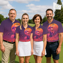 Load image into Gallery viewer, Personalized Flamingo Golf Shirt - Retro Sunset Golf Polo Shirt For Men NHT1039