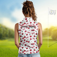 Load image into Gallery viewer, Funny Sleeveless Womens Golf Polo Shirt for Cherry Pattern Summer Sport Top For Team NHT881