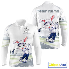 Load image into Gallery viewer, Custom Bunny Golf Polo Shirt – Personalized Rabbit Golf Shirt, Funny Golfer Gift For Men NHT1049