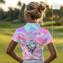Load image into Gallery viewer, Funny Pastel Dolphin Womens Golf Polo Shirt Custom Ocean Golf Shirt, Polo Gift For Golf Lovers NHT897