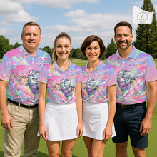 Load image into Gallery viewer, Funny Pastel Shark Mens Golf Polo Shirt Custom Ocean Golf Shirt, Polo Gift For Golf Lovers NHT898