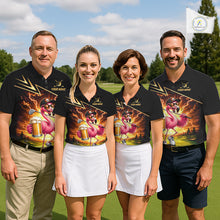 Load image into Gallery viewer, Funny Flamingo Womens Golf Polo Shirts Custom Golf And Beer Golf Apparel For Golfer NHT900