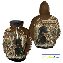 Load image into Gallery viewer, Mallard Duck Hunting Camouflage Shirt With Black Labrador Retriever, Duck Hunting Season NHT119