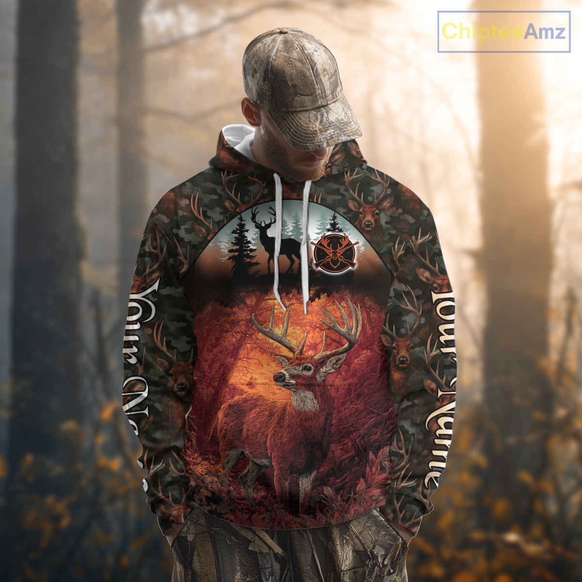 Best Deer Hunting Shirt 3D All-Over Print with Deer Forest Camo Perfect for Deer Season NHT27