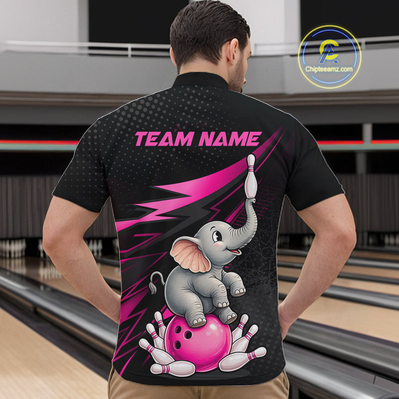 Custom Bowling League Shirt, Team Bowling Jersey With Custom Name For Men|Pink NHT1245