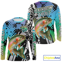 Load image into Gallery viewer, Rainbow Trout Custom Long Sleeve Performance Fishing Shirts For Men, Trout Fishing Jersey  NHT480