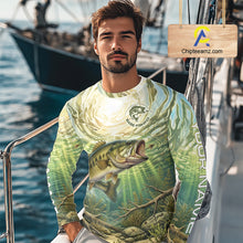 Load image into Gallery viewer, Largemouth Bass Fishing Jerseys For Men, Personalized Bass Long Sleeve Fishing Shirts NHT807