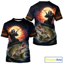 Load image into Gallery viewer, Personalized Fish Reaper Fishing Shirts Jerseys, Fish Reaper Sunset Pike Fishing Shirts T - Shirt NHT830
