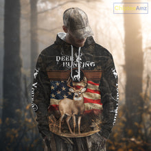 Load image into Gallery viewer, Deer US Flag 3D All Over Print Shirts, Personalized Hunting Gifts For Deer Hunters NHT191