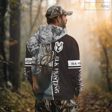 Load image into Gallery viewer, Elk Hunting Shirt Personalized 3D All Over Print Brown With Gray Camo Hunting Clothes NHT99