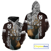 Load image into Gallery viewer, Elk Hunting Shirt Personalized 3D All Over Print Brown With Gray Camo Hunting Clothes NHT99