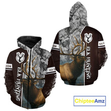 Load image into Gallery viewer, Elk Hunting Shirt Personalized 3D All Over Print Brown With Gray Camo Hunting Clothes NHT99