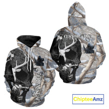 Load image into Gallery viewer, Snow Deer Hunting Shirt Deer Skull Camo Full Printing Custom Name For Deer Hunters, Best Hunting Gifts NHT21