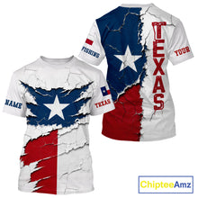 Load image into Gallery viewer, Texas Short Sleeve Fishing T-Shirts Patriotic Texas Flag UV Protection Fishing Apparel 