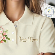 Load image into Gallery viewer, Beige Golf Mama Womens Polo Shirt, Funny Golf Mom Shirt, Mothers Day Gift For Golf Lover Mom, Ladies Golf Polo NHT752