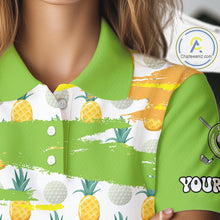 Load image into Gallery viewer, Personalized Pineapple Pattern Womens Golf Polo Shirts Team Golf Clothes Best Golf Gifts NHT753