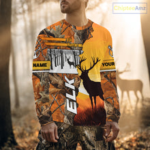 Load image into Gallery viewer, Elk Hunting Shirt Personalized 3D All Over Print Orange Autumn camo, Elk Hunting Shirt NHT137