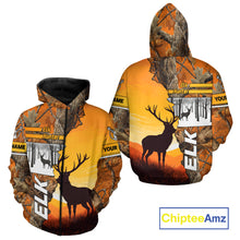 Load image into Gallery viewer, Elk Hunting Shirt Personalized 3D All Over Print Orange Autumn camo, Elk Hunting Shirt NHT137