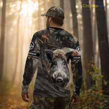 Load image into Gallery viewer, Personalized Wild Boar Hunting Camo Full Printing Shirts Wild Hog Hunting Gift for Hunters NHT142