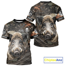 Load image into Gallery viewer, Personalized Wild Boar Hunting Camo Full Printing Shirts Wild Hog Hunting Gift for Hunters NHT142