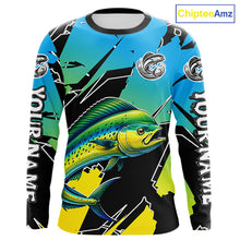 Load image into Gallery viewer, Personalized Mahi Mahi Fishing Shirts Long Sleeve Custom Team Name, Fishing Jersey For Men NHT479