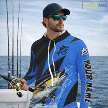 Load image into Gallery viewer, Tuna Saltwater Fishing Jerseys, Tuna Fishing Performance Hooded Fishing Shirts Long Sleeve NHT582