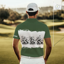Load image into Gallery viewer, Funny Mens Golf Polo Shirt Green And White Golf Balls Personalized Golf Shirts For Men NHT787