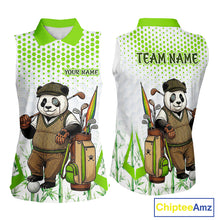 Load image into Gallery viewer, Personalized Vintage Panda Golf Polo, Performance Golf Jersey For Womens