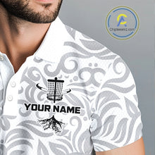 Load image into Gallery viewer, Disc Golf Polo Shirt With Clean Monochrome Design, Customizable Name, Unisex Sports Jersey For Men NHT805