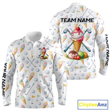 Load image into Gallery viewer, Funny Ice Cream Mens Golf Polo Shirts Jersey – Personalized Team Name Golf Shirt NHT809