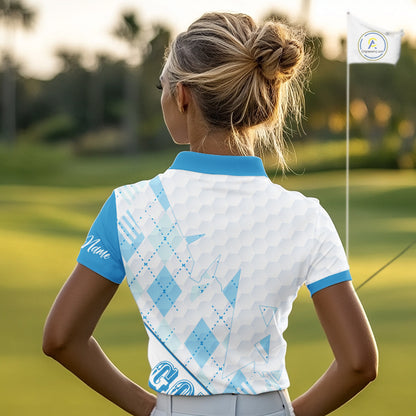 Personalized Womens Golf Shirt Argyle Style – Custom Name Polo, Gift For Mom, Golfer Gift Idea NHT671