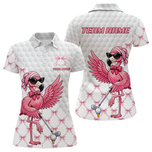 Load image into Gallery viewer, Pink Flamingo Golf Shirt For Women, Funny Pattern Golf Polo Shirt, Ladies Golf Outfit For Team NHT729