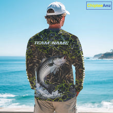 Load image into Gallery viewer, Striped Bass Custom Long Sleeve Fishing Shirts, Camouflage Striper Fishing Jerseys NHT518