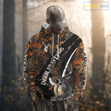 Load image into Gallery viewer, Whitetail Deer Hunting Orange Camo Hoodie, Sweatshirt Hunting Shirt For Men NHT347