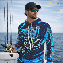 Load image into Gallery viewer, Blue Camo Largemouth Bass Fishing Jerseys, Custom Bass Performance Fishing Apparel NHT460
