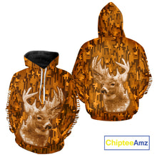 Load image into Gallery viewer, Deer hunting Custom Name Full Printing Orange Camo, Personalized hunting Shirt for Men NHT377