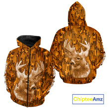 Load image into Gallery viewer, Deer hunting Custom Name Full Printing Orange Camo, Personalized hunting Shirt for Men NHT377