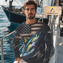 Load image into Gallery viewer, Patriotic Tuna Fishing Jerseys, Personalized American Flag Tuna  Fishing Shirts Long Sleeve NHT581