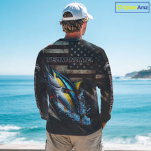 Load image into Gallery viewer, Patriotic Tuna Fishing Jerseys, Personalized American Flag Tuna  Fishing Shirts Long Sleeve NHT581