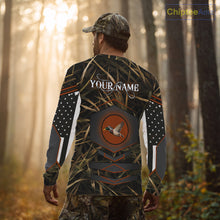 Load image into Gallery viewer, Duck Hunting Shirt with US Flag Camo – Personalized All Over Print Waterfowl Clothing NHT170