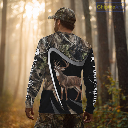 Grim Reaper Deer Hunting Shirt – Black Forest Camo 3D All Over Print for Whitetail Hunters NHT175