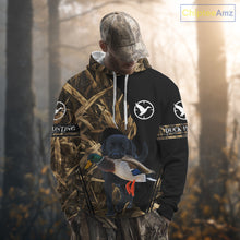 Load image into Gallery viewer, Duck Hunting Waterfowl Camo Black Labrador Retriever Dog Shirts,  Duck Hunting Clothes NHT197