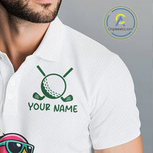 Load image into Gallery viewer, Funny Flamingo Mens Golf Polo Shirts Floral Tropical Leaf Flamingo Custom Name, Golf Gifts NBT564