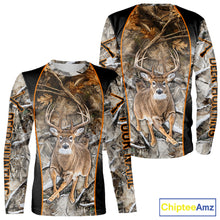 Load image into Gallery viewer, Deer Hunting Custom Name Hoodie Forest Camouflage Hunting Shirt for Men NBT310