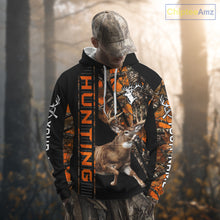 Load image into Gallery viewer, Personalized Whitetail Deer Hunting Orange Camo 3D All Over Printed Hoodie Hunting Shirt NBT316