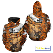 Load image into Gallery viewer, Fall Camo Whitetail Deer Hunting Shirt with Custom Name – Personalized Hunting Clothes for Men NBT26
