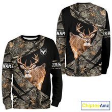 Load image into Gallery viewer, Whitetail Deer Hunting Shirt Camouflage Hoodie 3D Custom Name, Hunting Gift NBT324