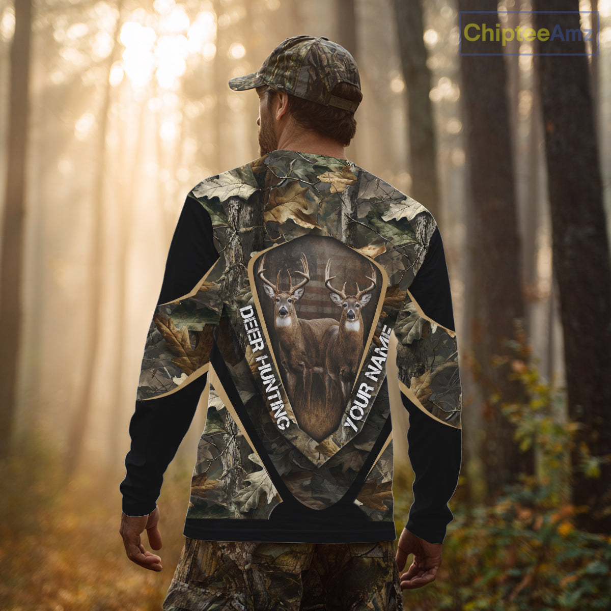 Whitetail Deer Hunting Shirt Custom Name Fall Season Camo, Deer Hunting Clothes For Men NBT325