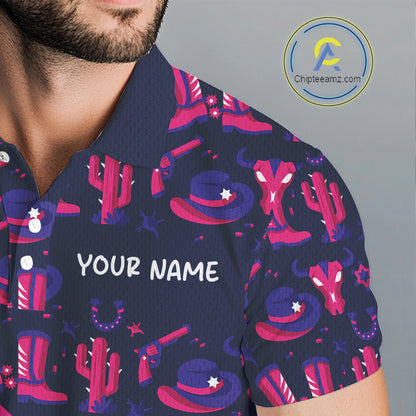 Mens Funny Cowgirl Golf Polo Shirts Golf Outfits, Personalized Golf Gifts NBT484
